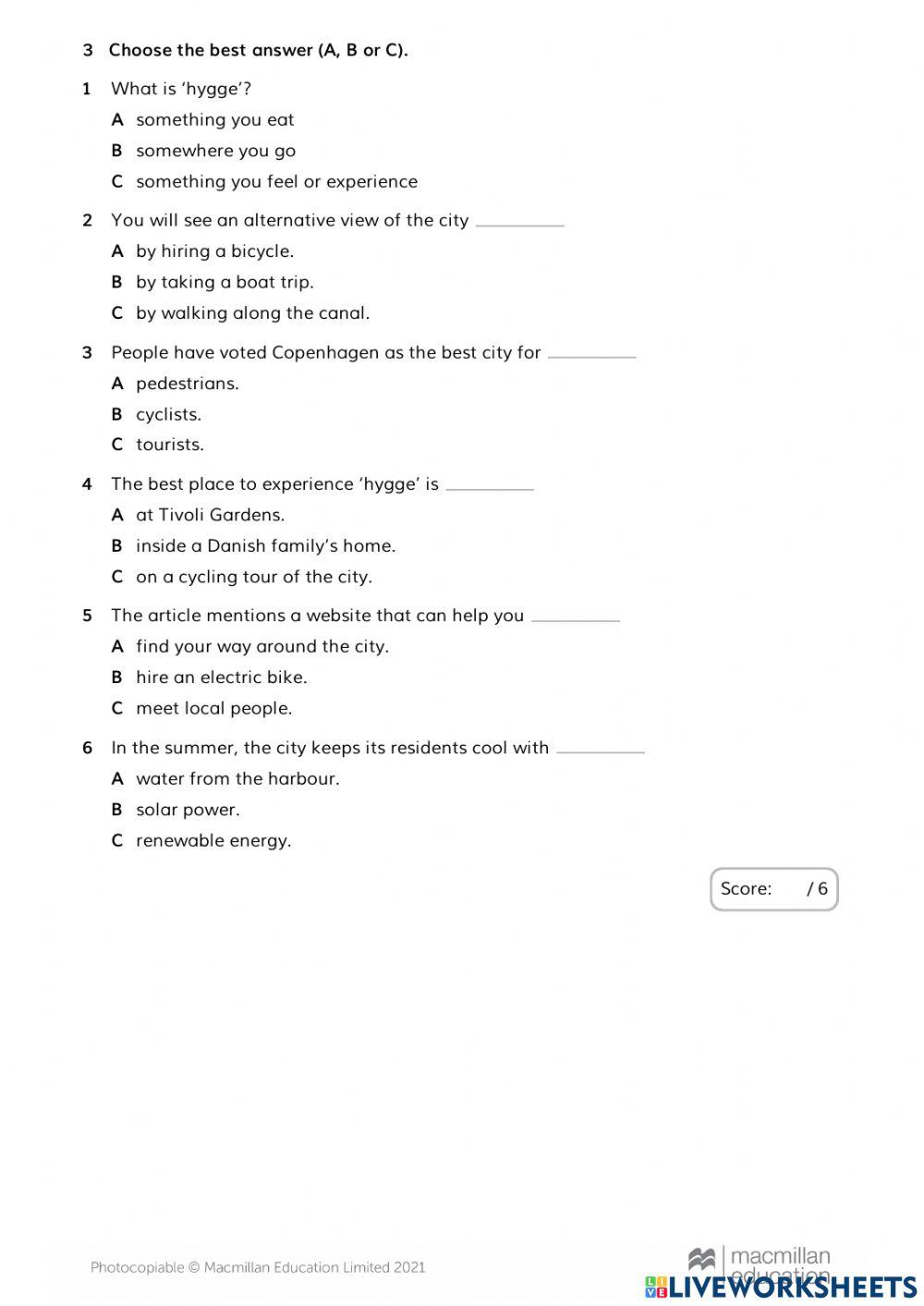 Reading - B2 - Unit 3