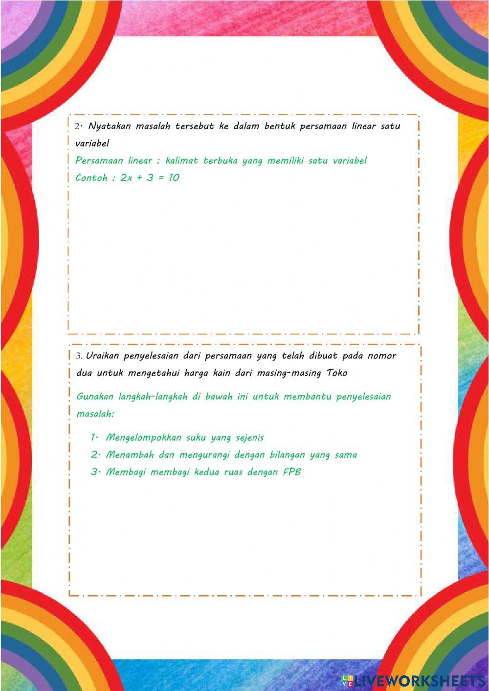 Menentukan Nilai Variabel