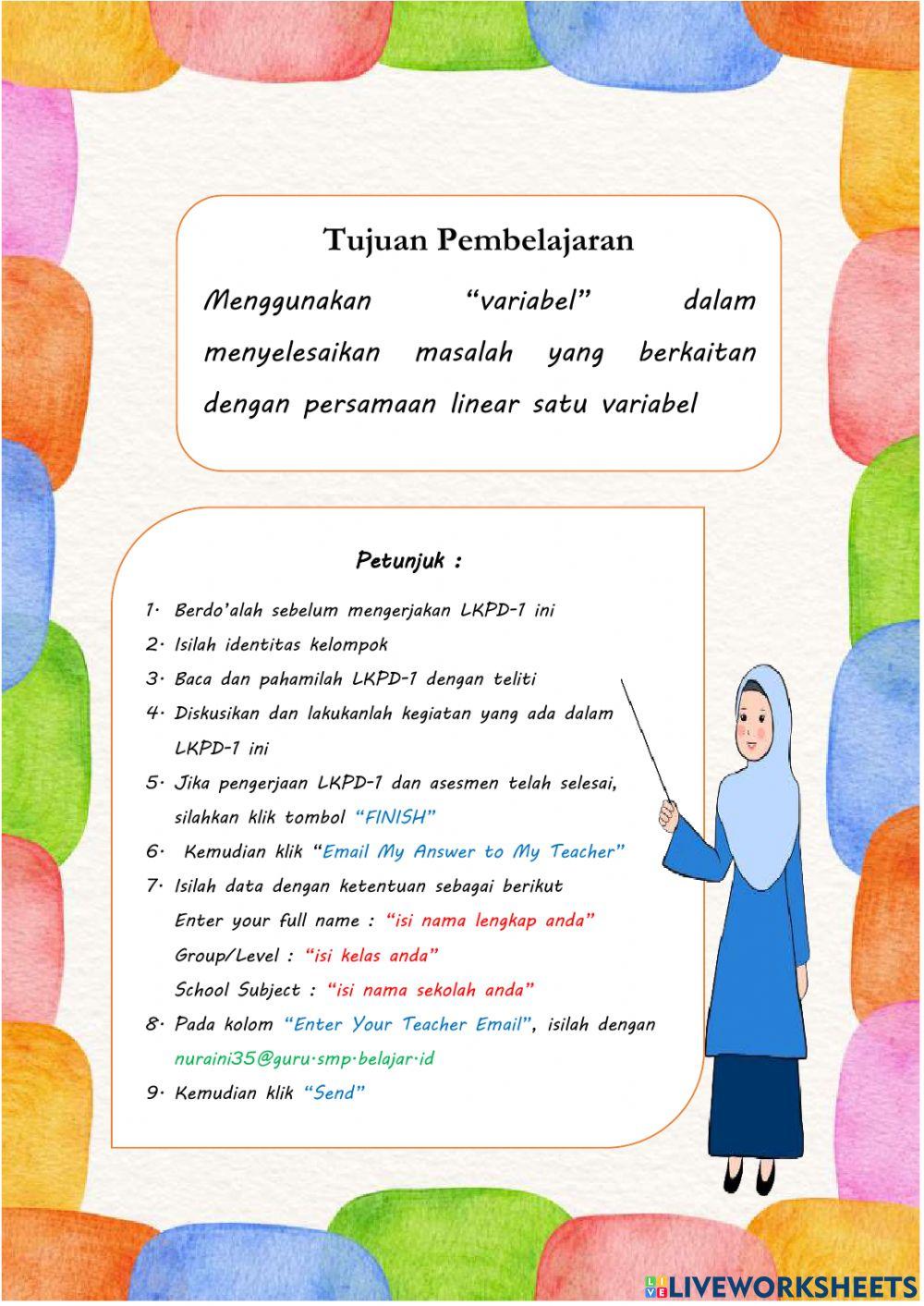 Menggunakan Variabel untuk Menyelesaikan Masalah