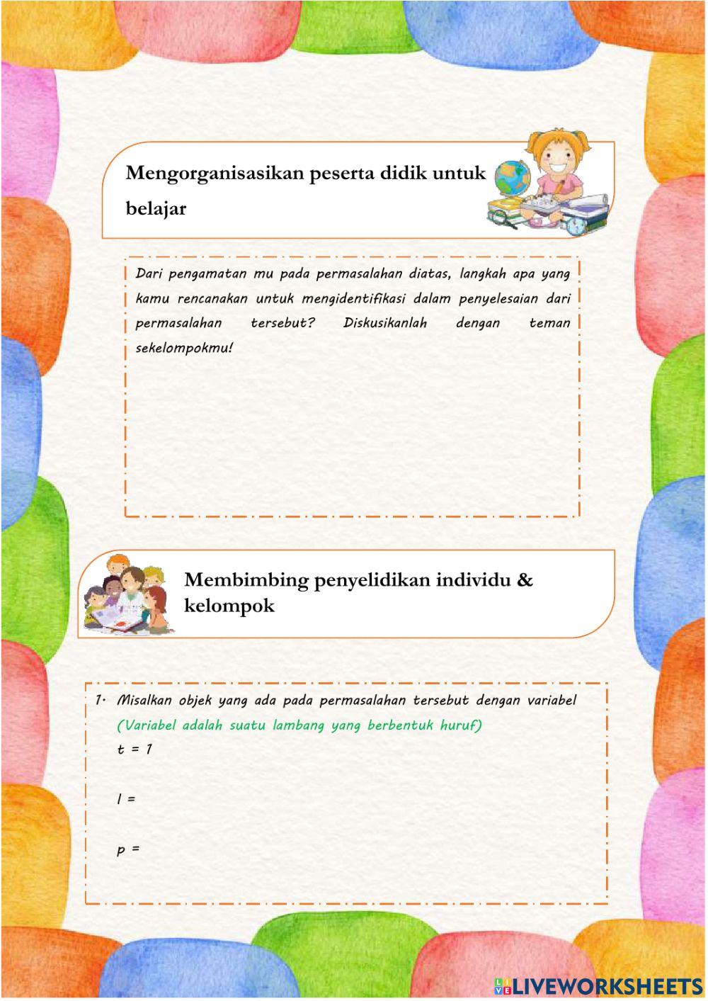 Menggunakan Variabel untuk Menyelesaikan Masalah