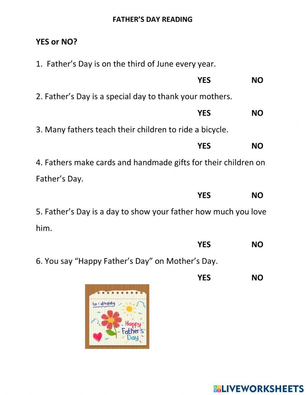 1. FATHER'S DAY READING 