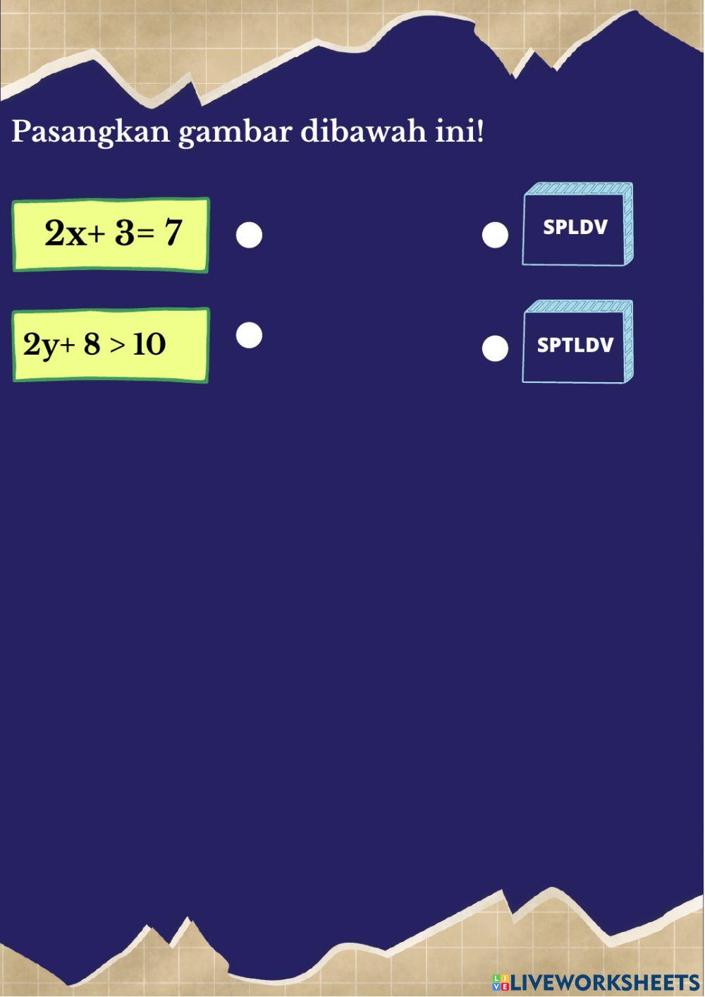 Sistem Persamaan atau Pertidaksamaan Linear Dua Variabel