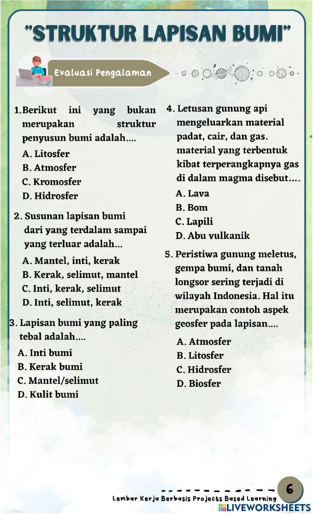 Kegiatan 4 - Struktur Lapisan Bumi