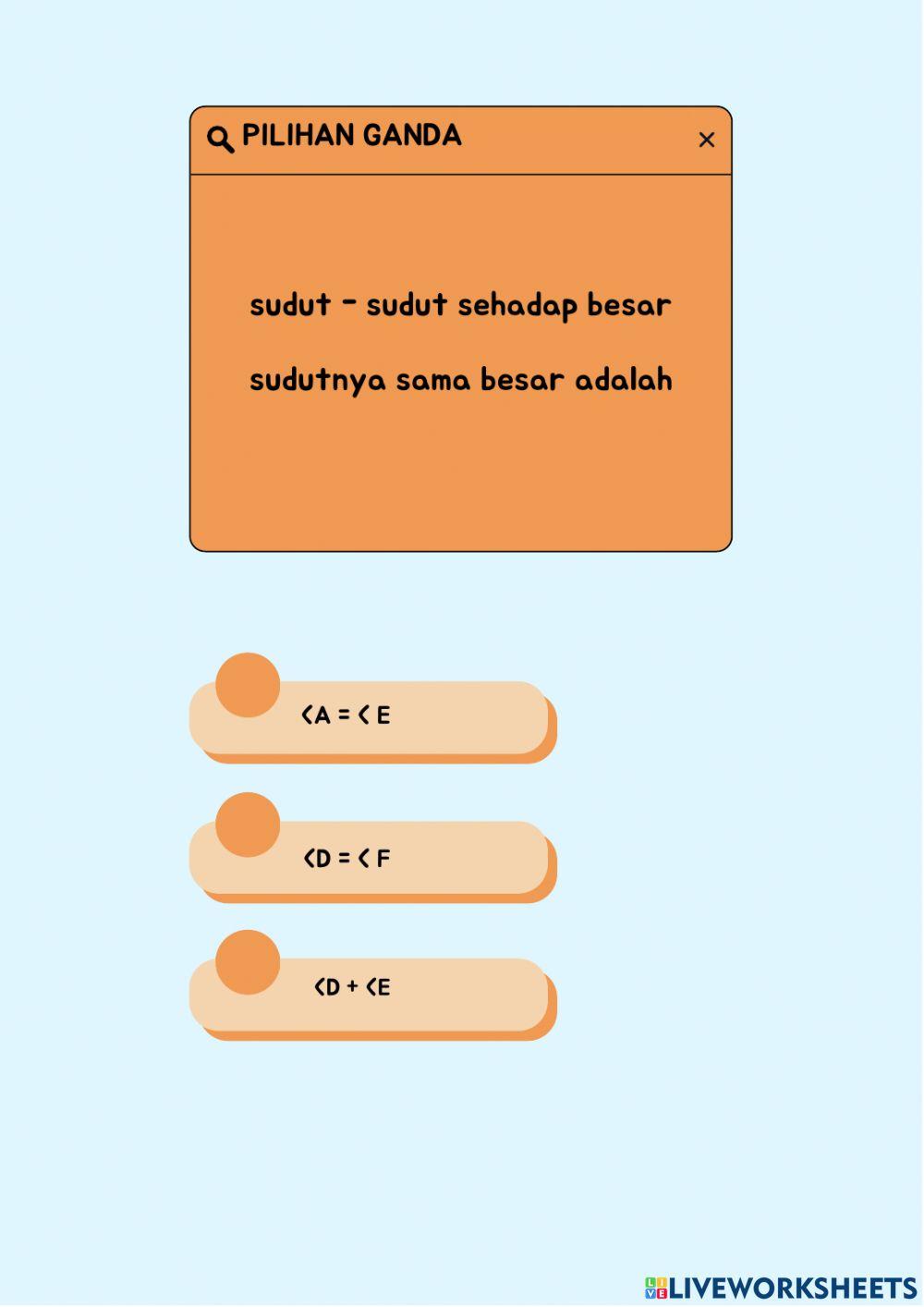 Hubungan sudut dan garis sejajar