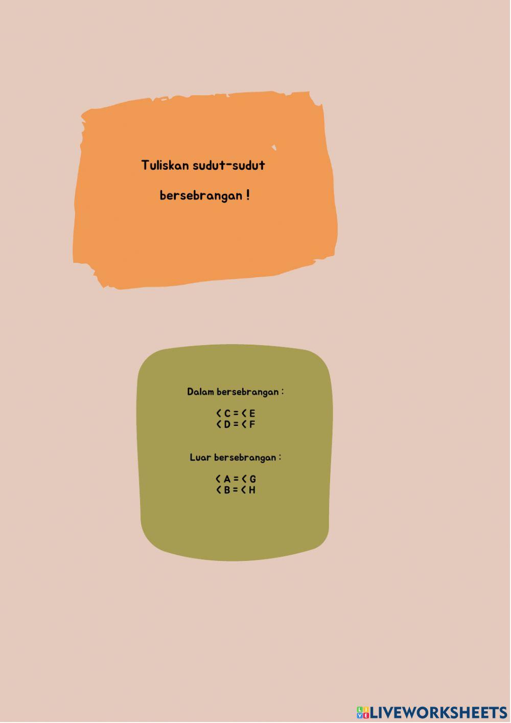 Hubungan sudut dan garis sejajar