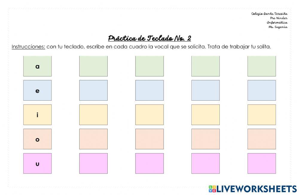 K Práctica de Teclado No. 2