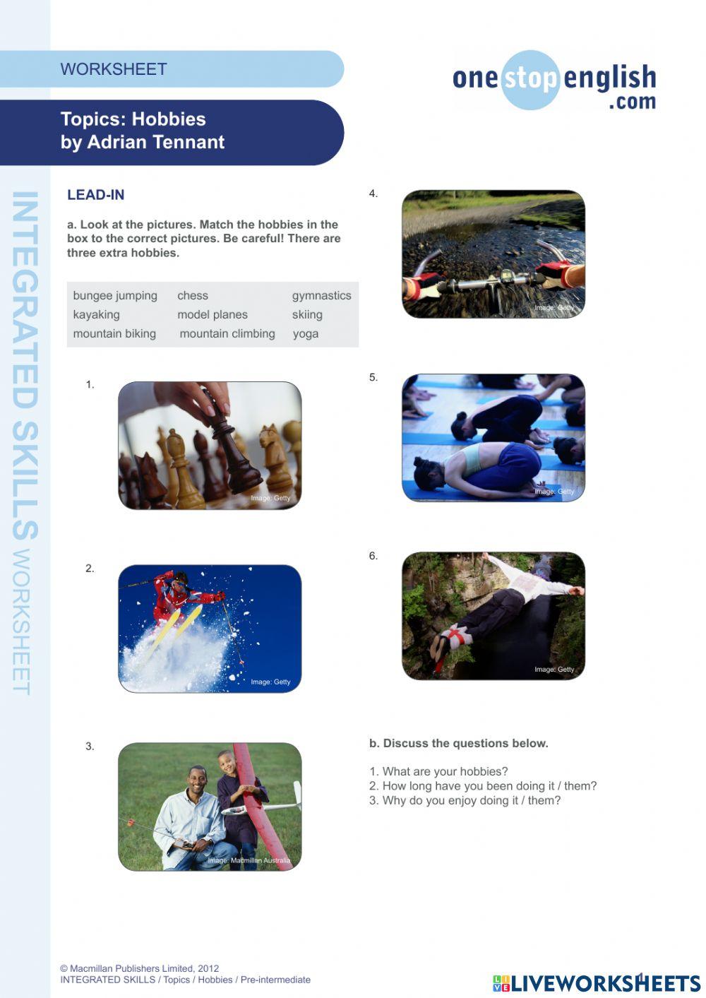 Hobbies and interests