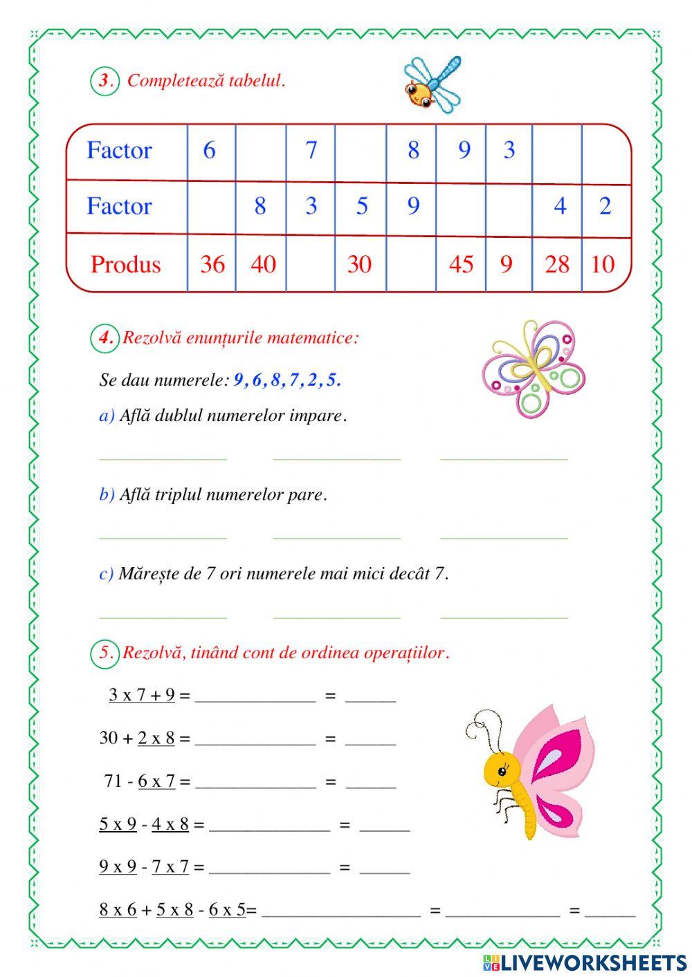 Aflarea factorului necunoscut