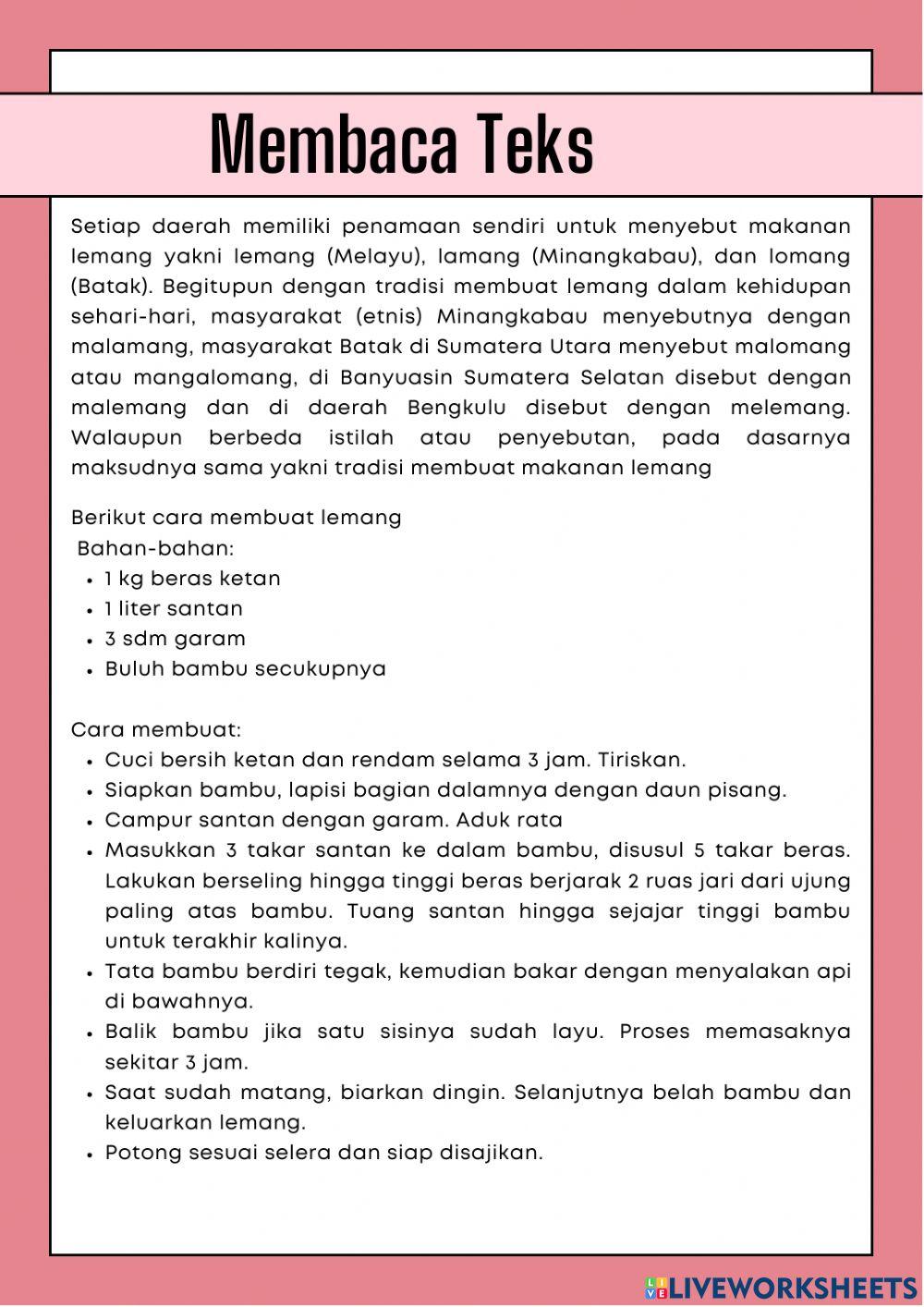 LKPD Project : Lemang