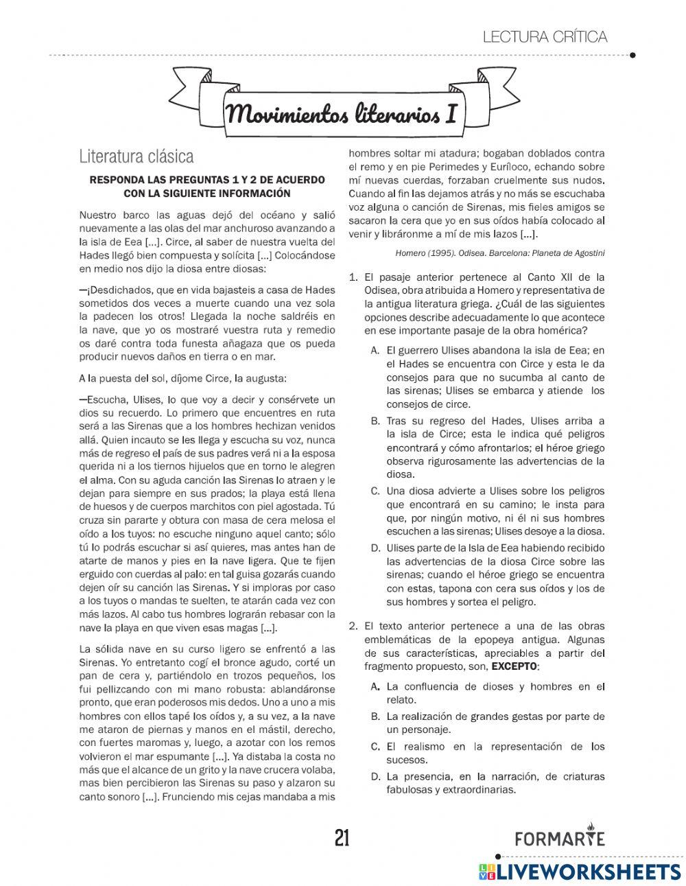 Movimientos literarios I