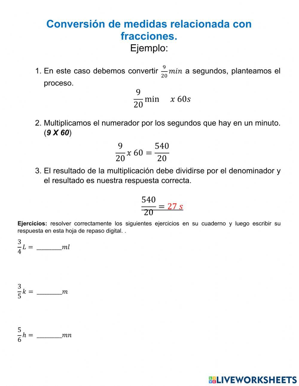 Conversión de medidas