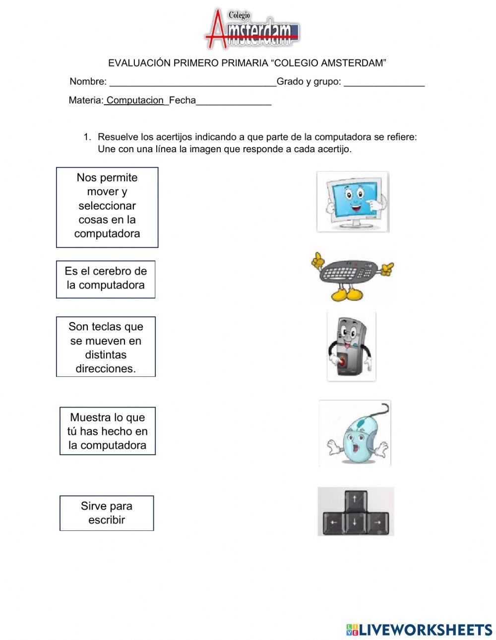 Evaluacion primero b primaria