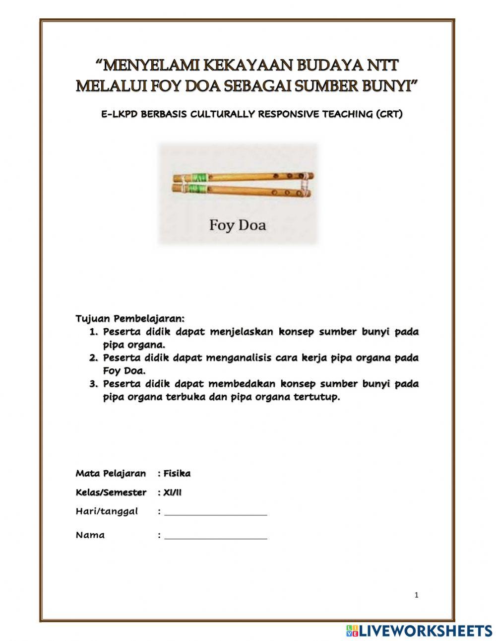 E-LKPD CRT Foy Doa
