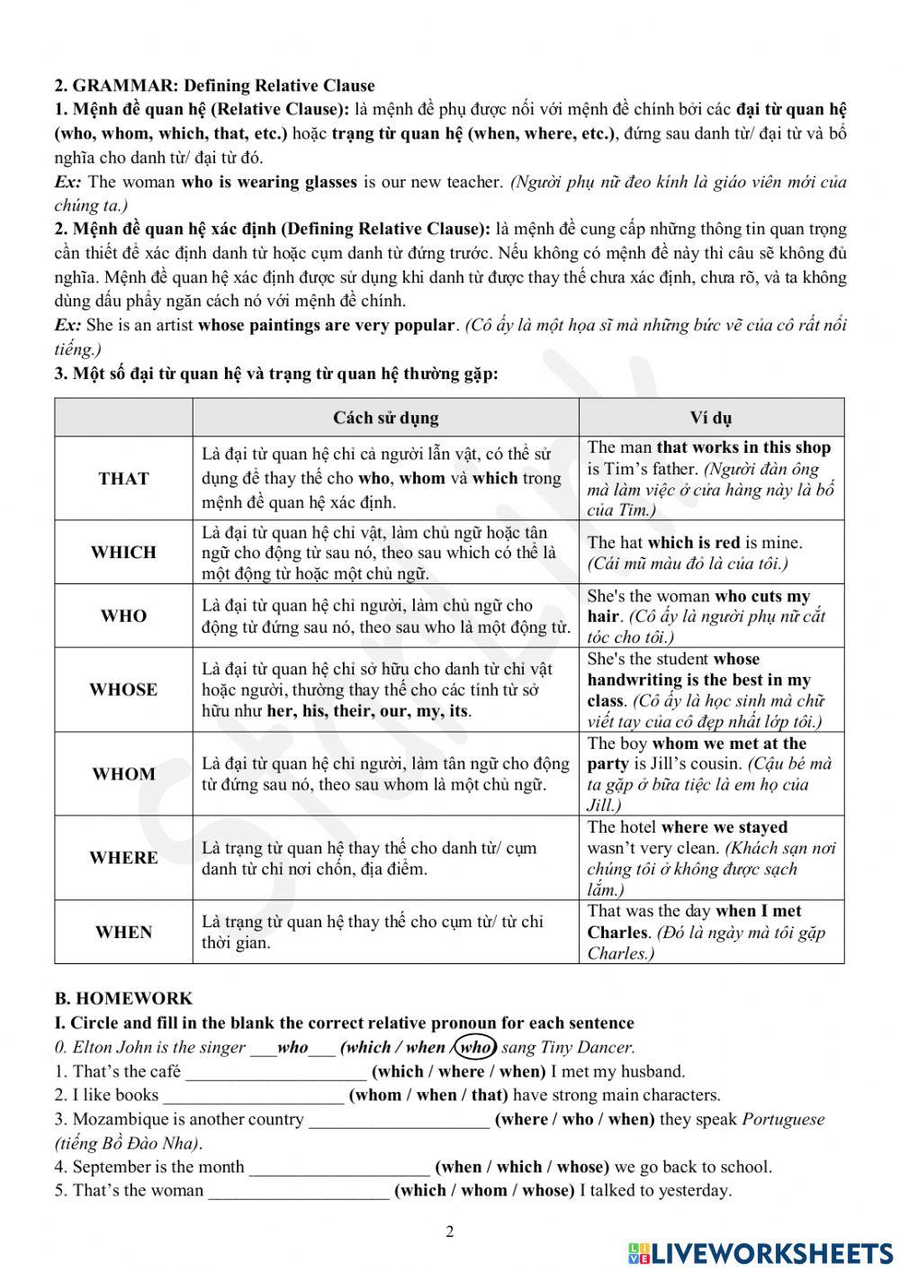 Viet Teacher-S6-WEEK 3-LESSON 3-VOCABULARY & GRAMMAR