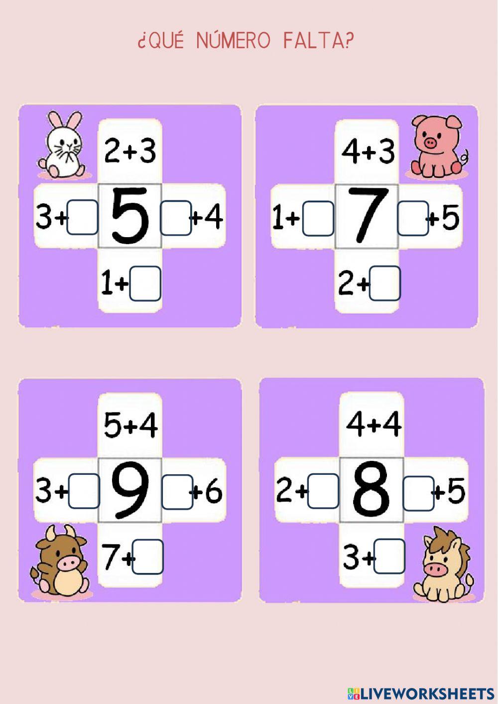 Sumas con los dedos hasta el 10