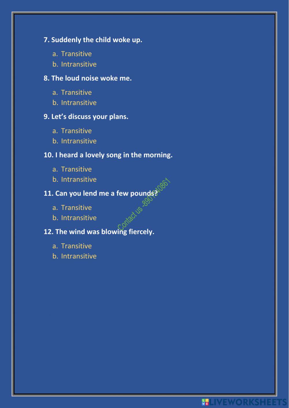 Transitive Or Intransitive