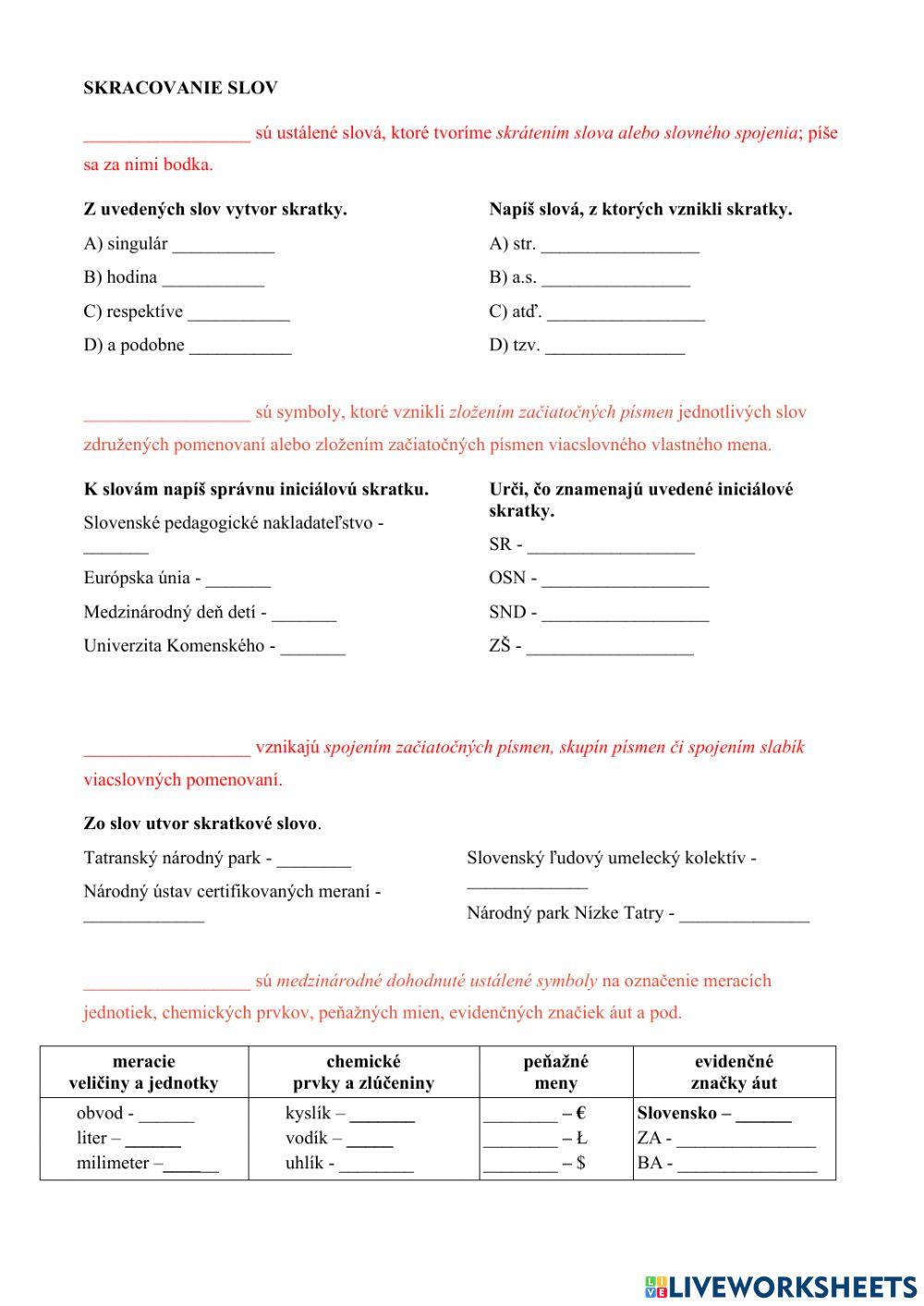 Výstupný test 7. ročník