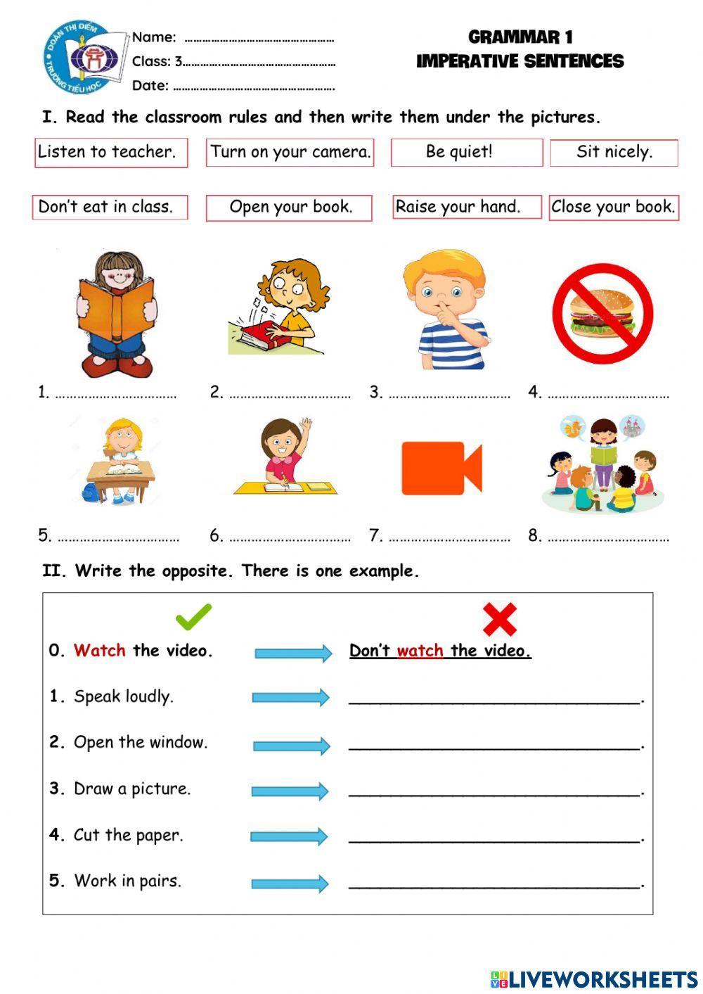 Rules Online Activity For Grade 1 Live Worksheets Rules Online Activity For Grade 1 Live Worksheets