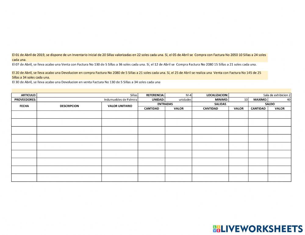 Inventario - Kardex Valorizado 1