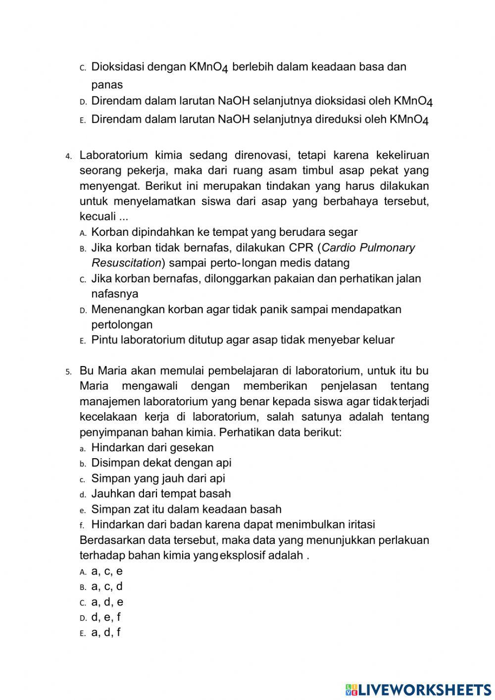 Latihan soal up kimia part 1