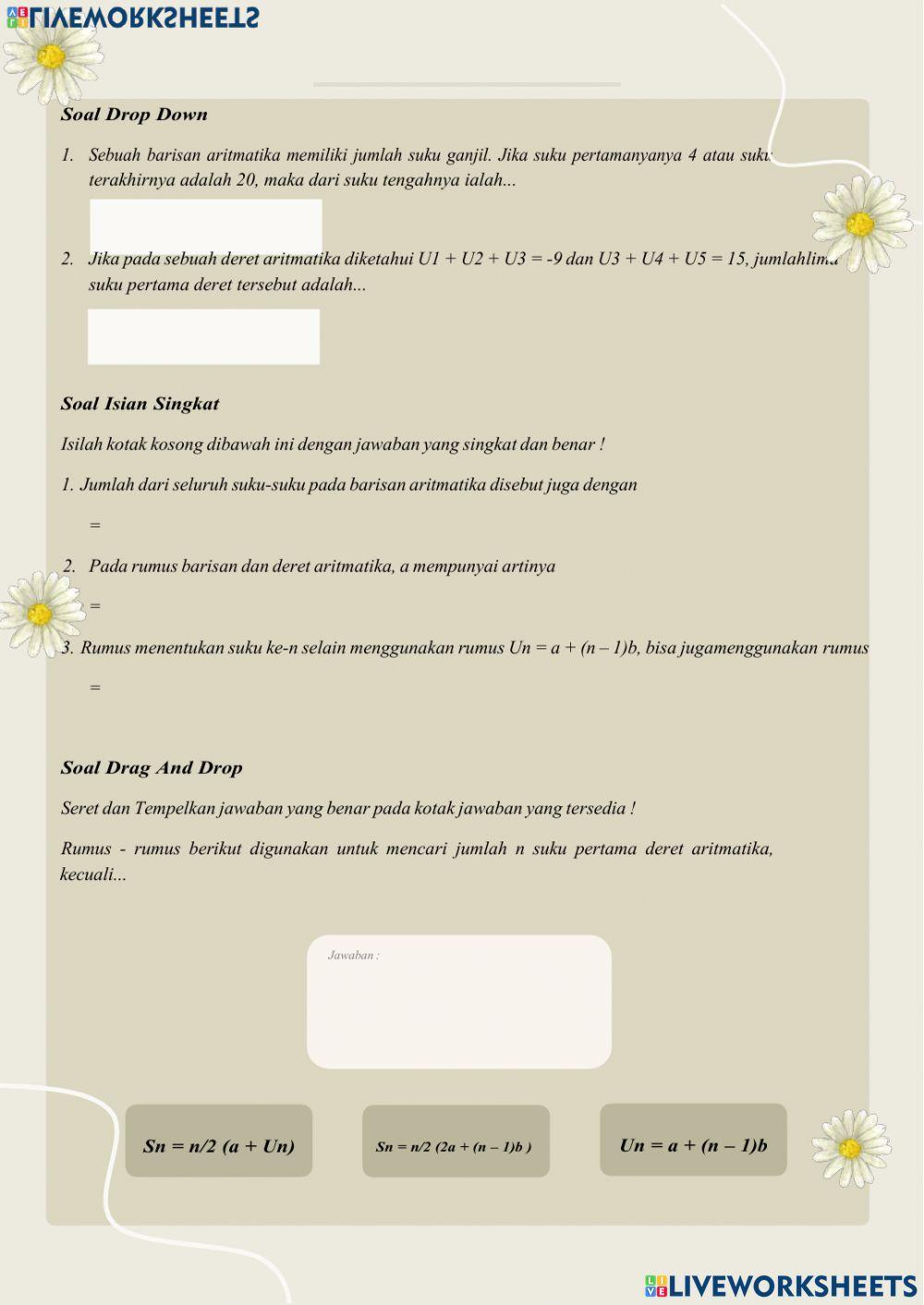 Barisan dan Deret Aritmatika Kelas X