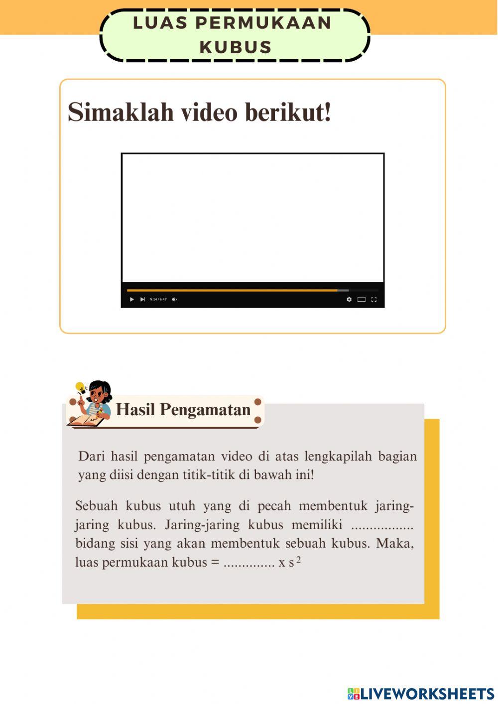 Volume dan Luas Permukaan Kubus