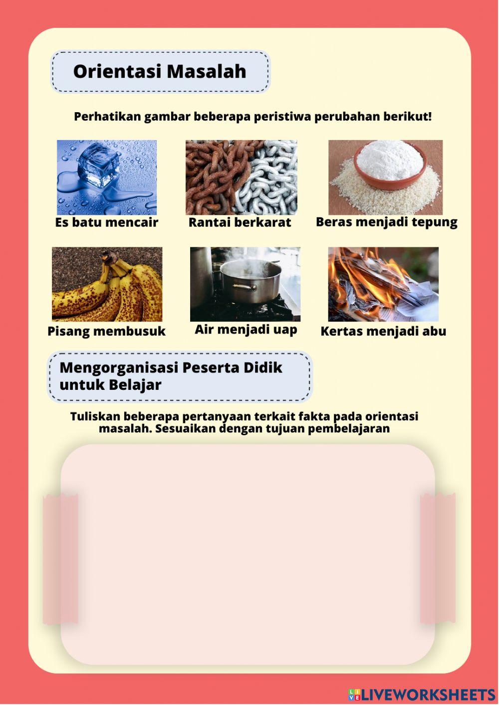 Lkpd kelas x perubahan fisika dan perubahan kimia