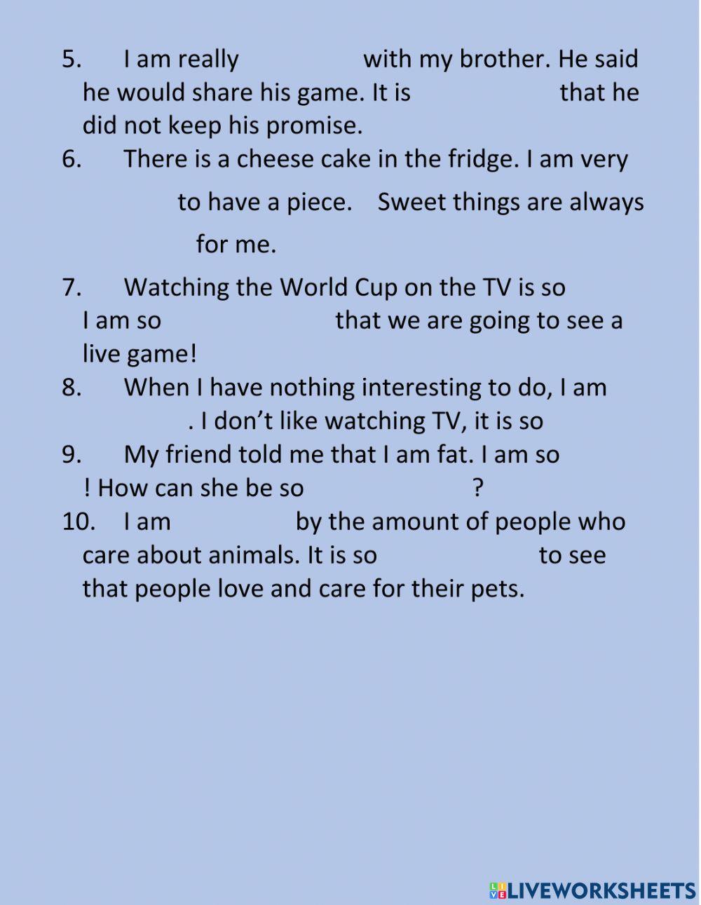 Adjectives with -ed and -ing