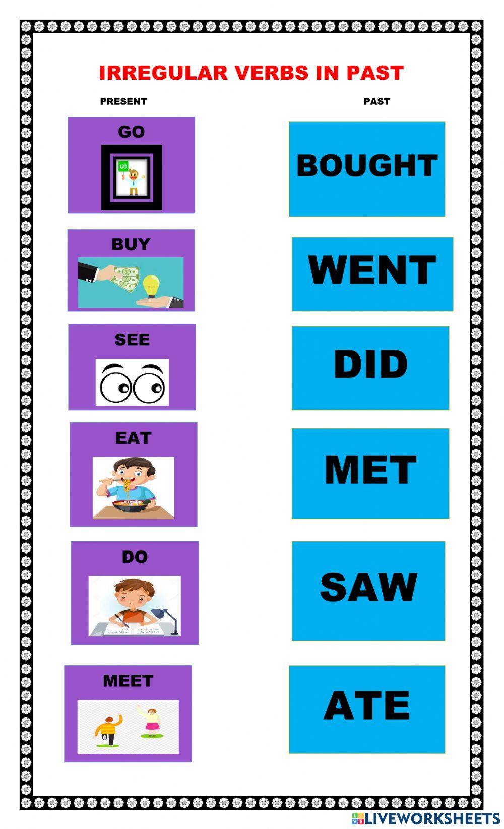 Irregular verbs in past