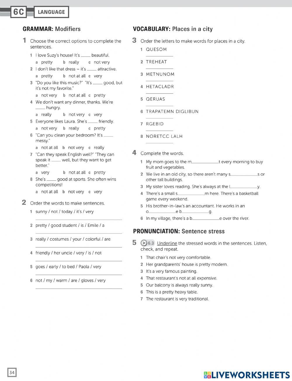 Hw - places im a city