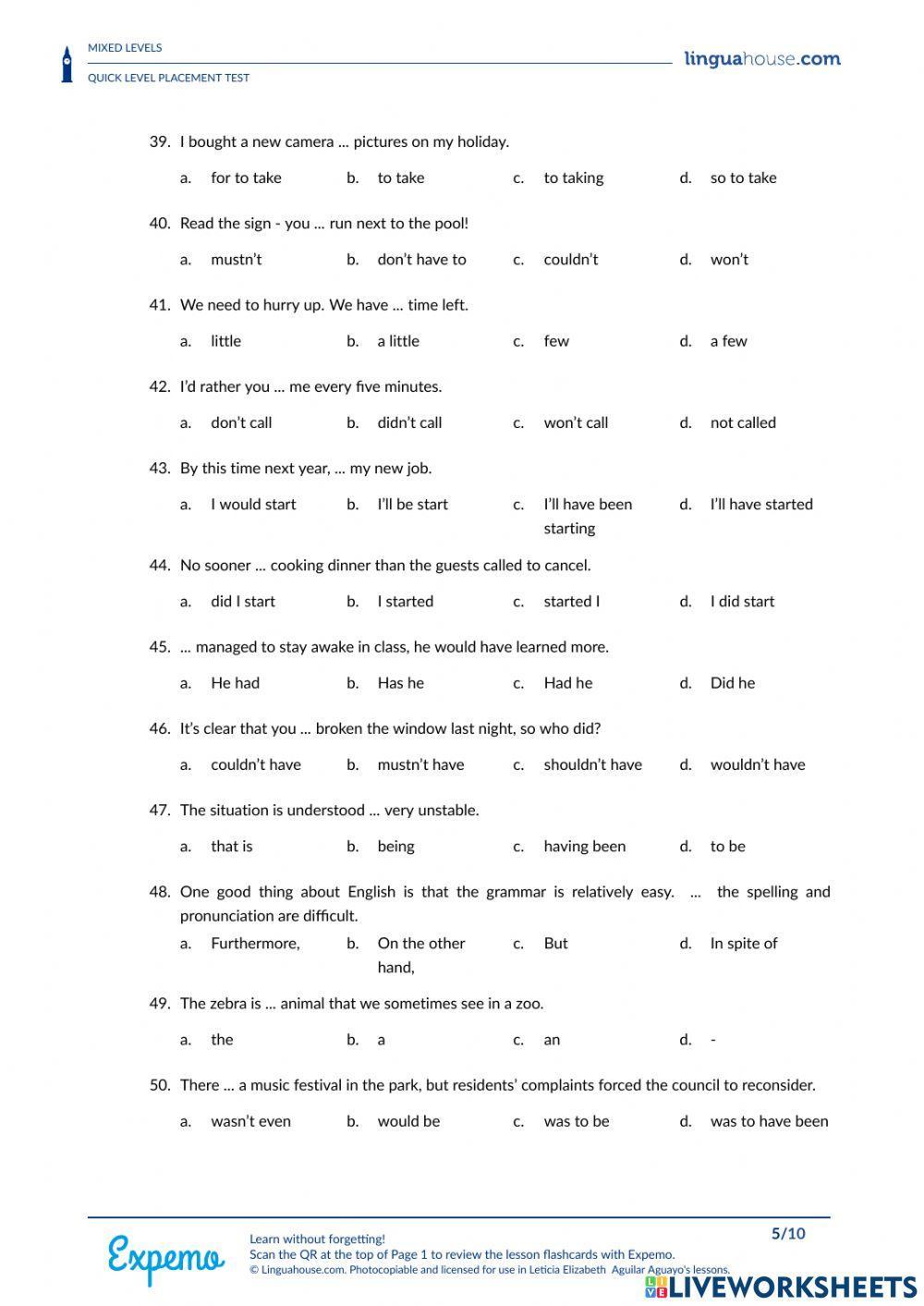 Quick Diagnostic Test