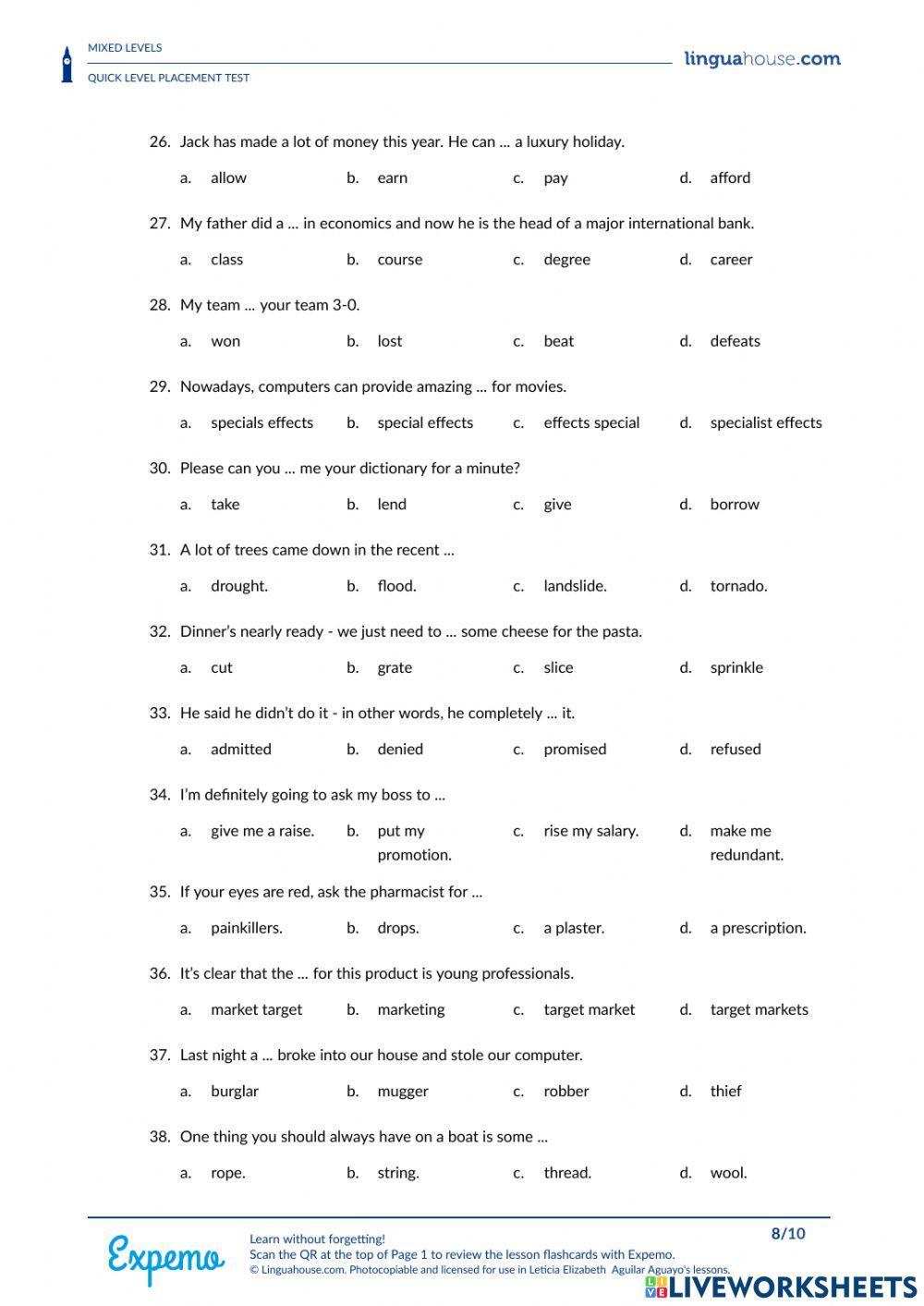 Quick Diagnostic Test