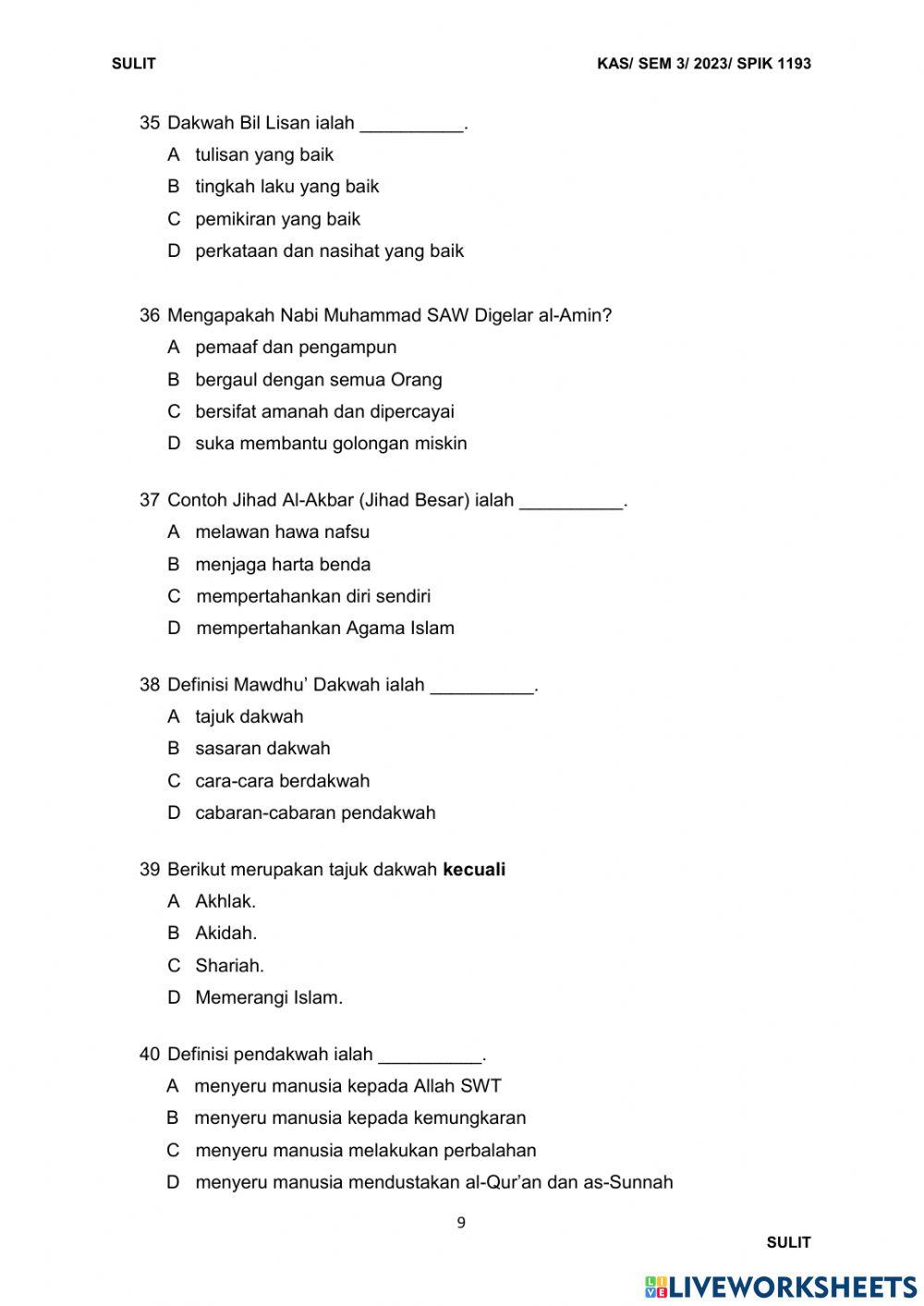 Pengantar dakwah final jun 2023 bhg a set 1