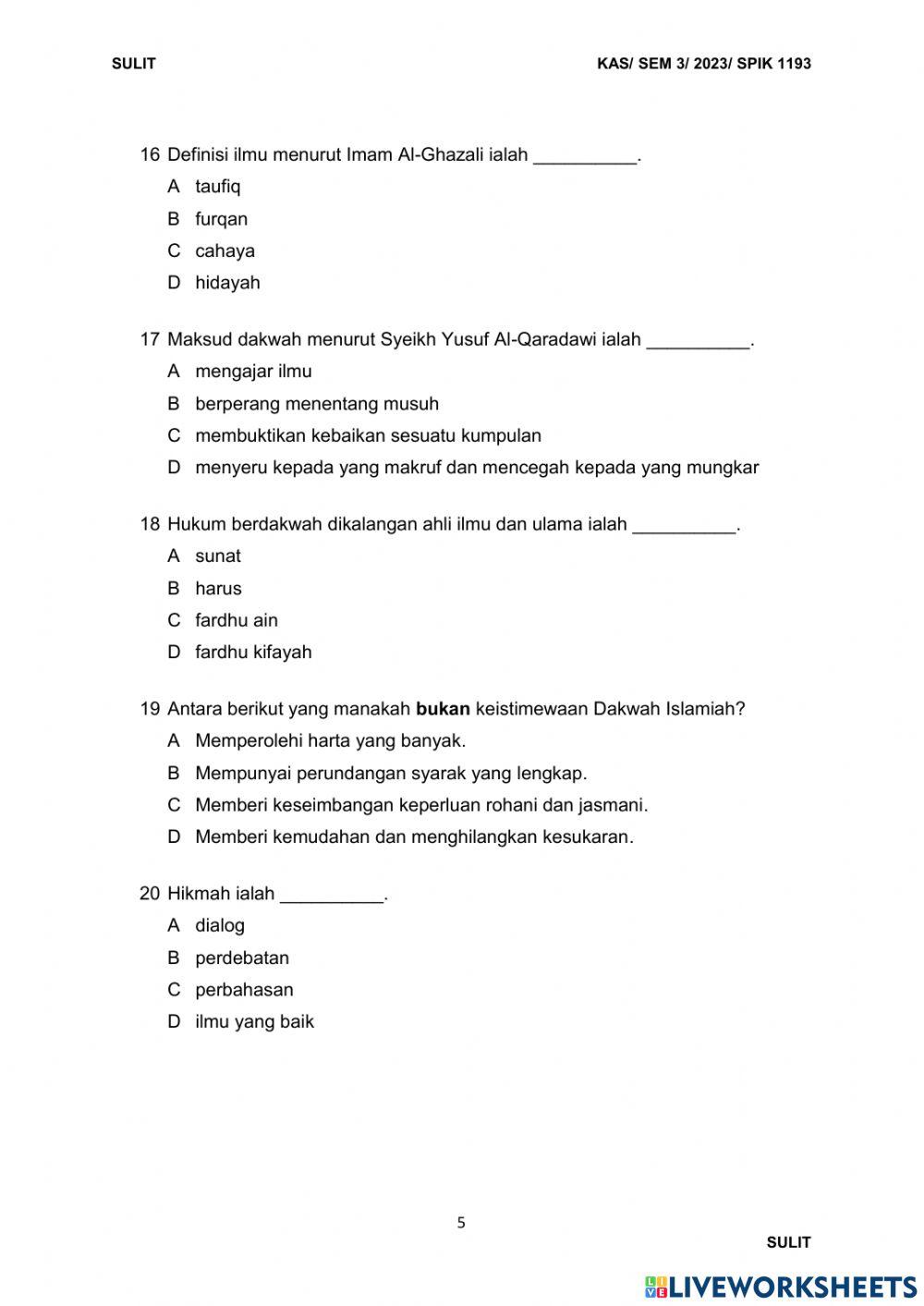 Pengantar dakwah final jun 2023 bhg a set 2