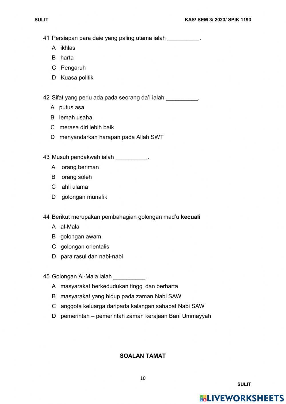 Pengantar dakwah final jun 2023 bhg a set 2