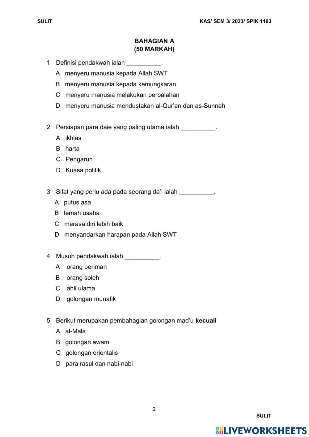 Pengantar dakwah final jun 2023 bhg a set 3