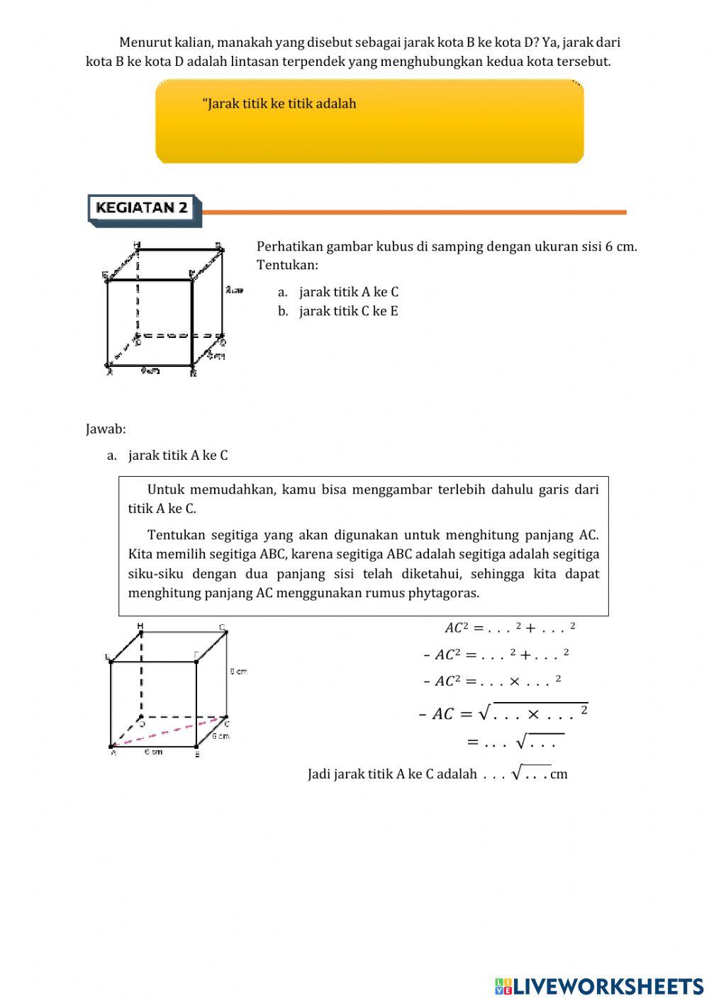 Jarak Titik ke Titik