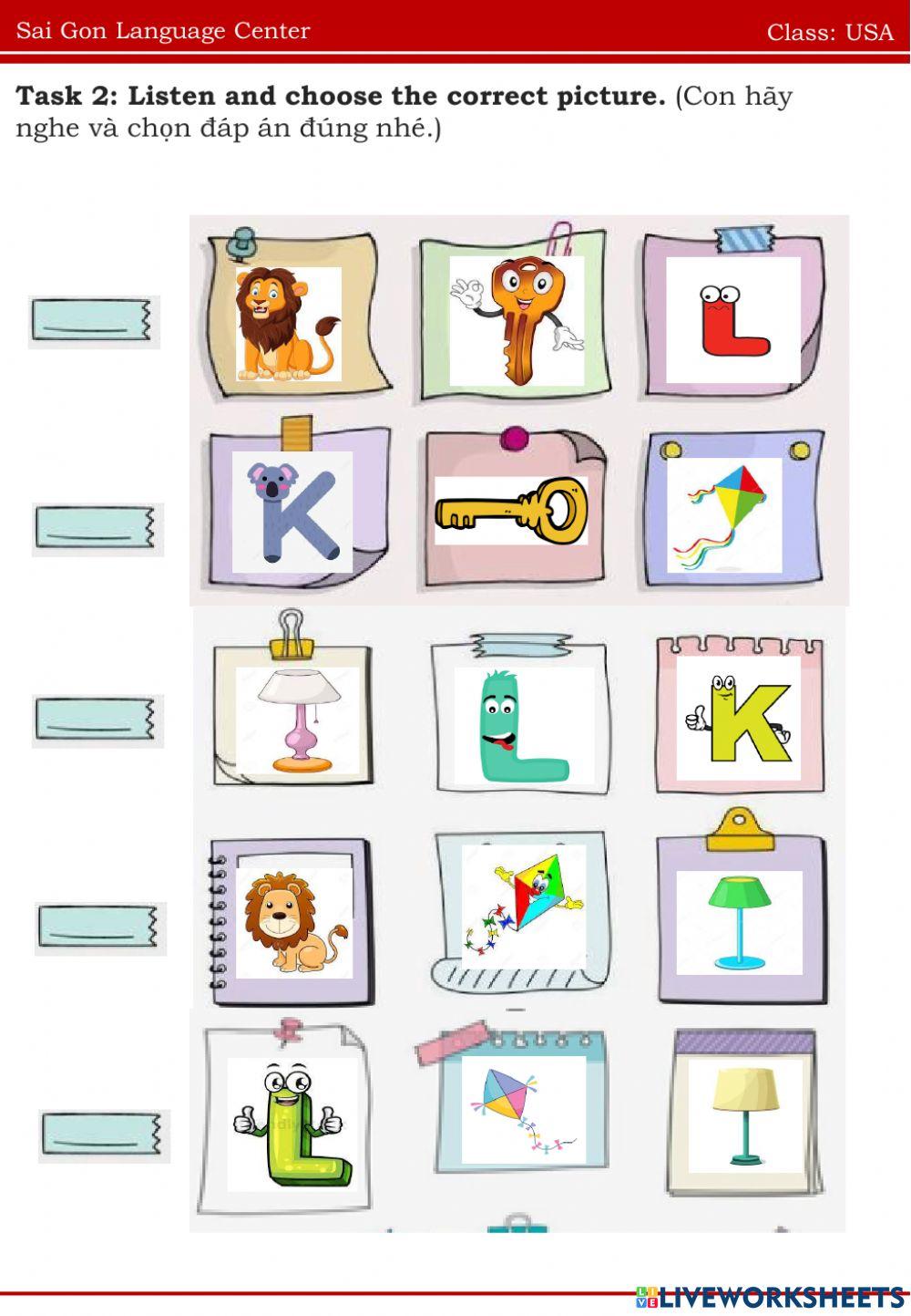 Usa review letters K,L