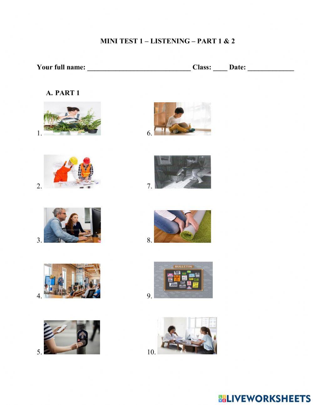 TOEIC Listening - Part 1 & 2