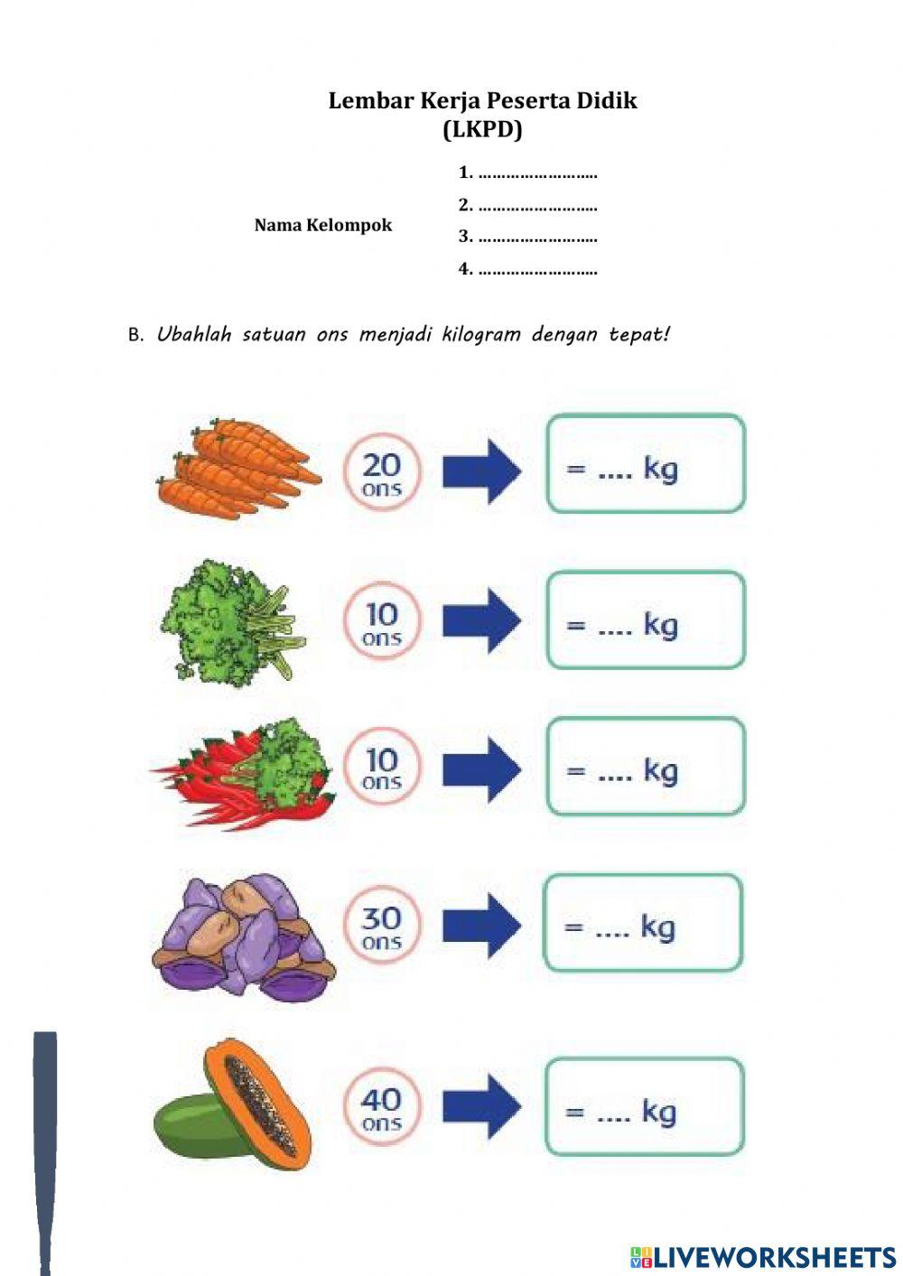 LKPD Satuan Berat Kelas 2 SD