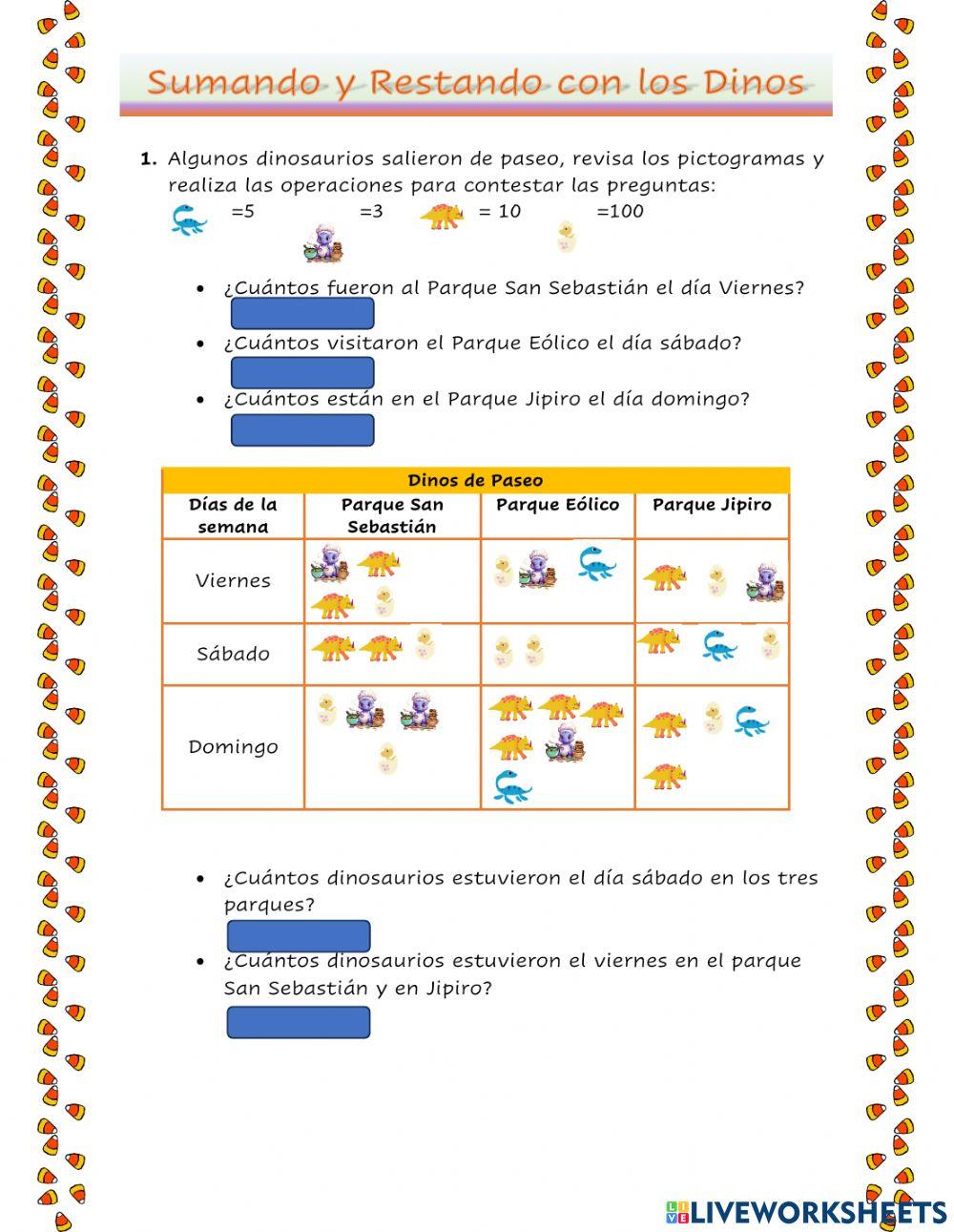 Matemáticas con los dinos