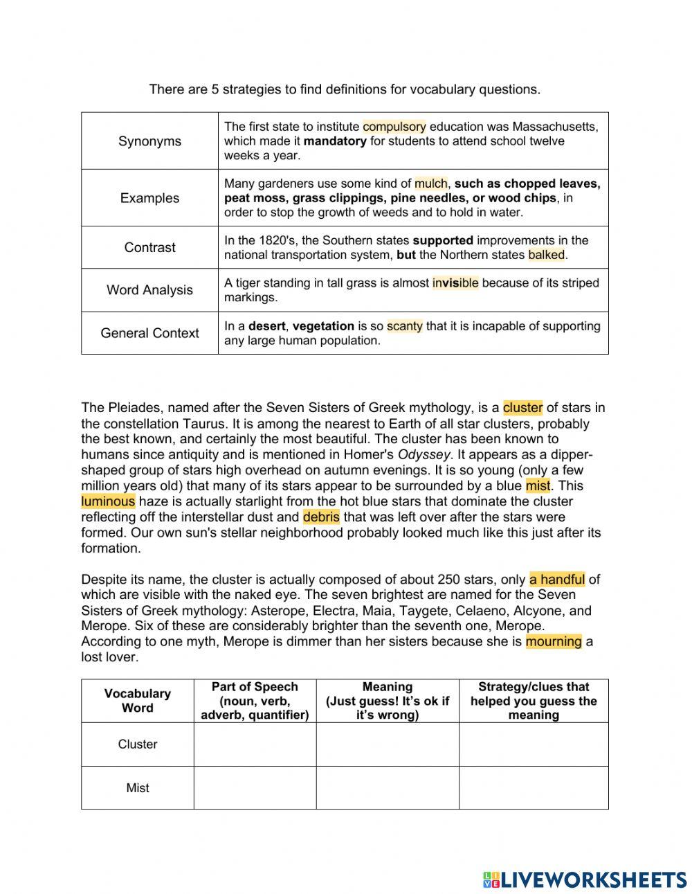 vocab in context practice