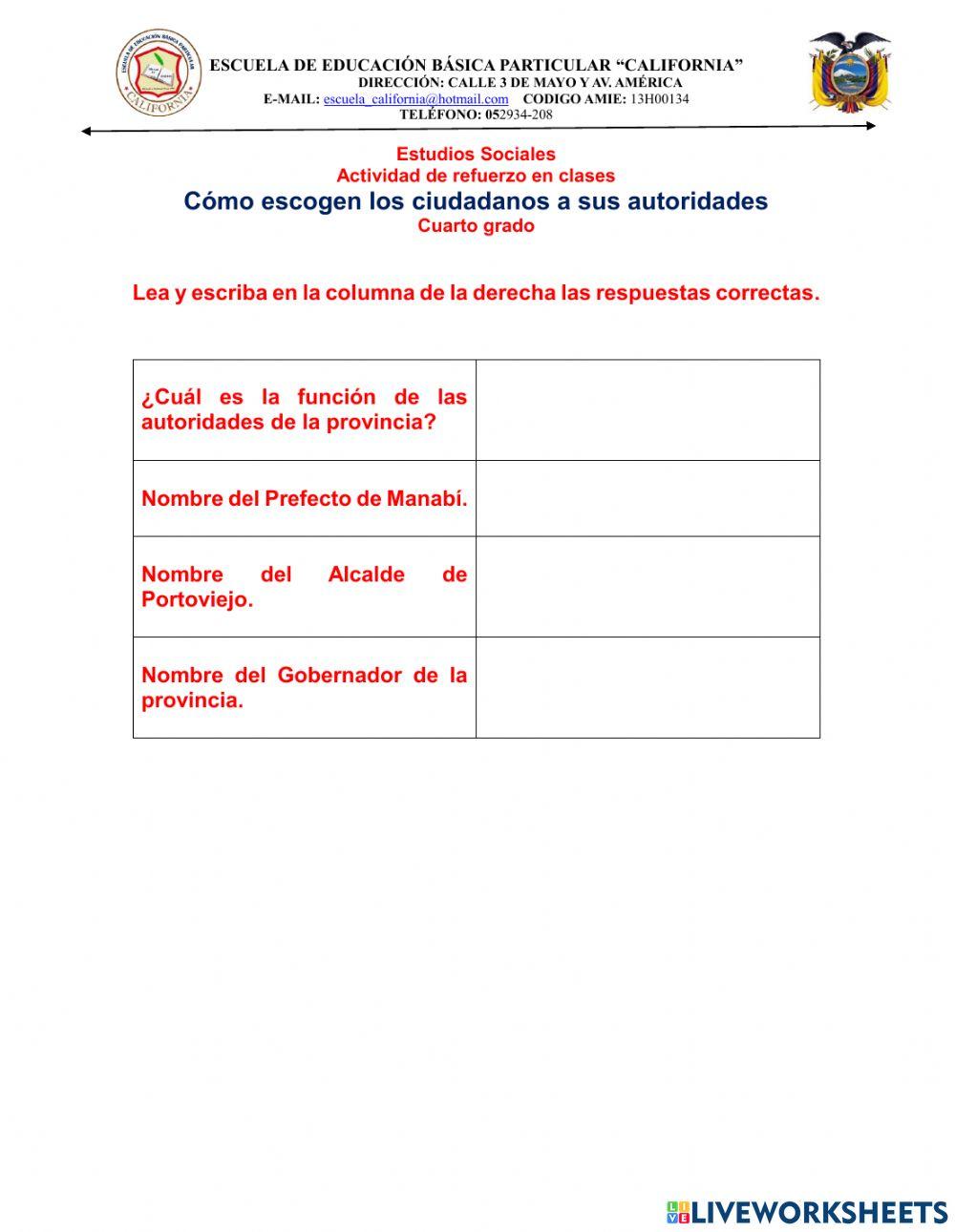 Autoridades de la provincia