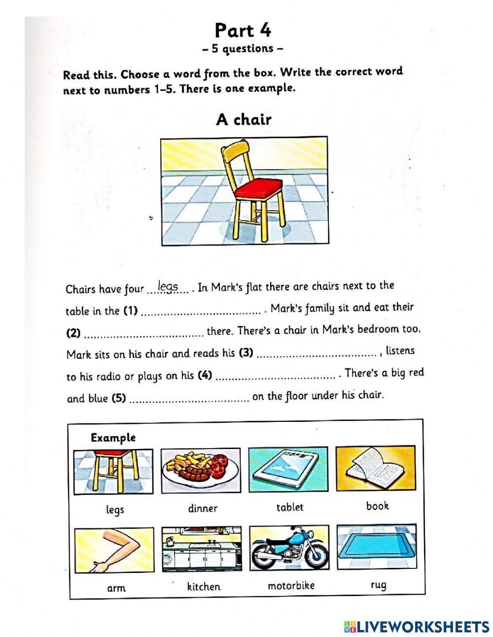 Starters - Reading-Writing - Test 1 
