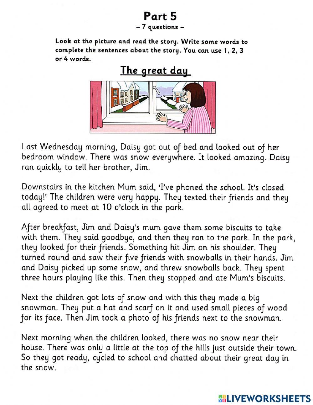 Flyers - Reading-Writing - Test 1