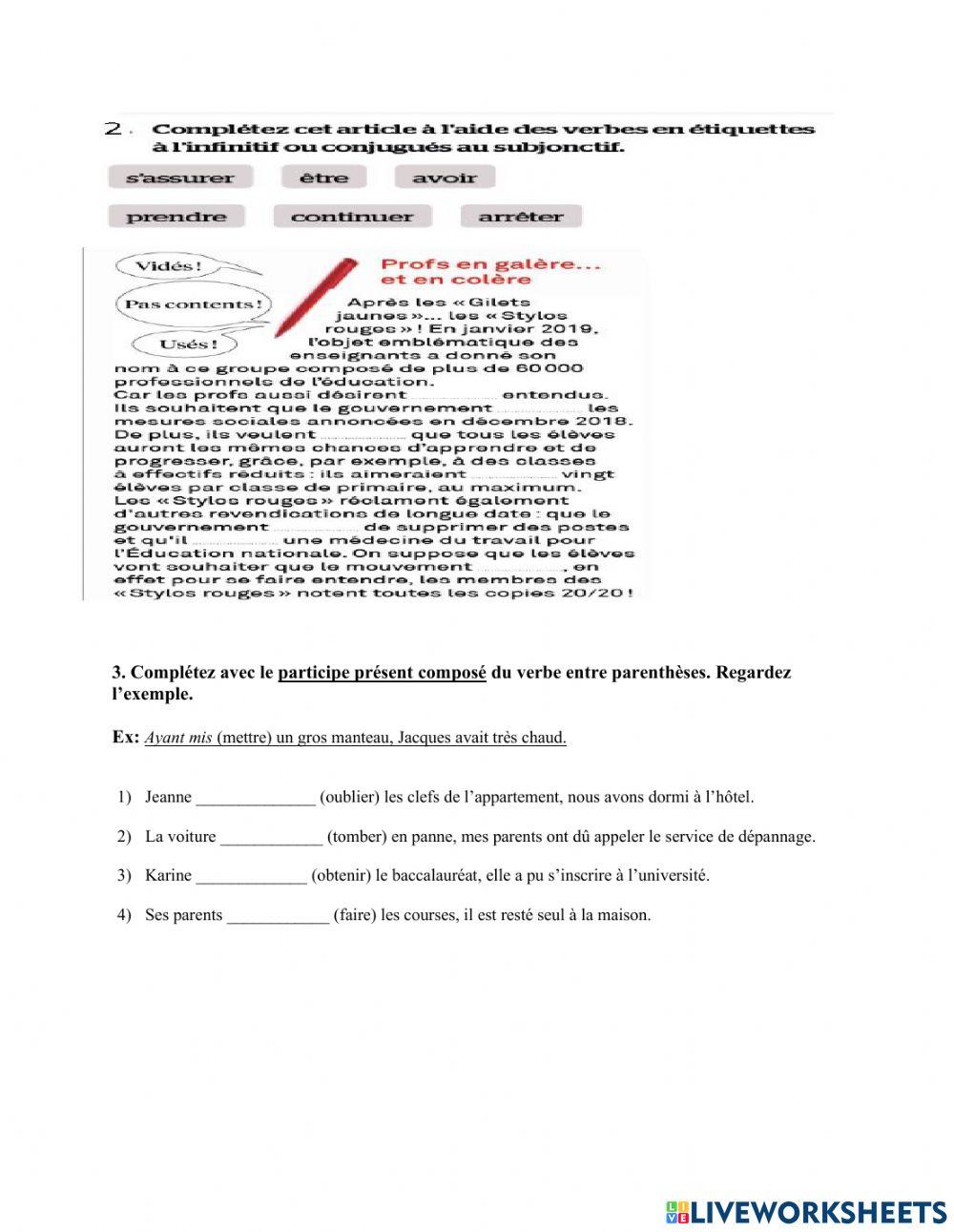 Épreuve Unité 8 B1.3