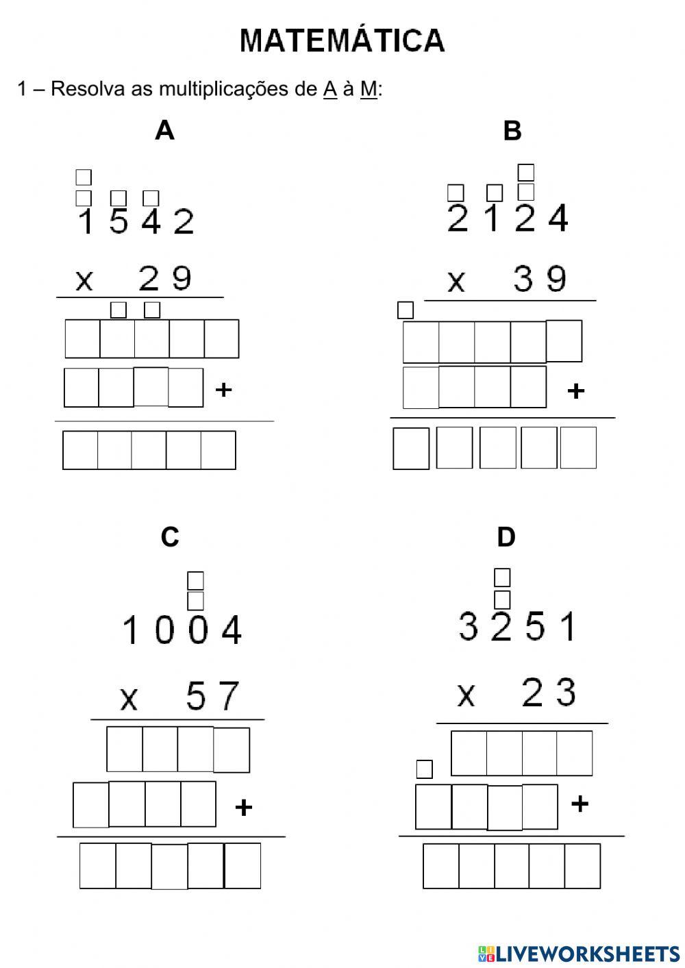 Multiplicação com 2 multiplicadores