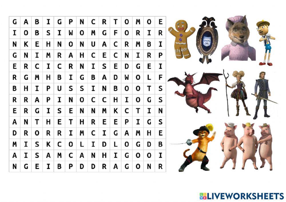 Fairytale wordsearch