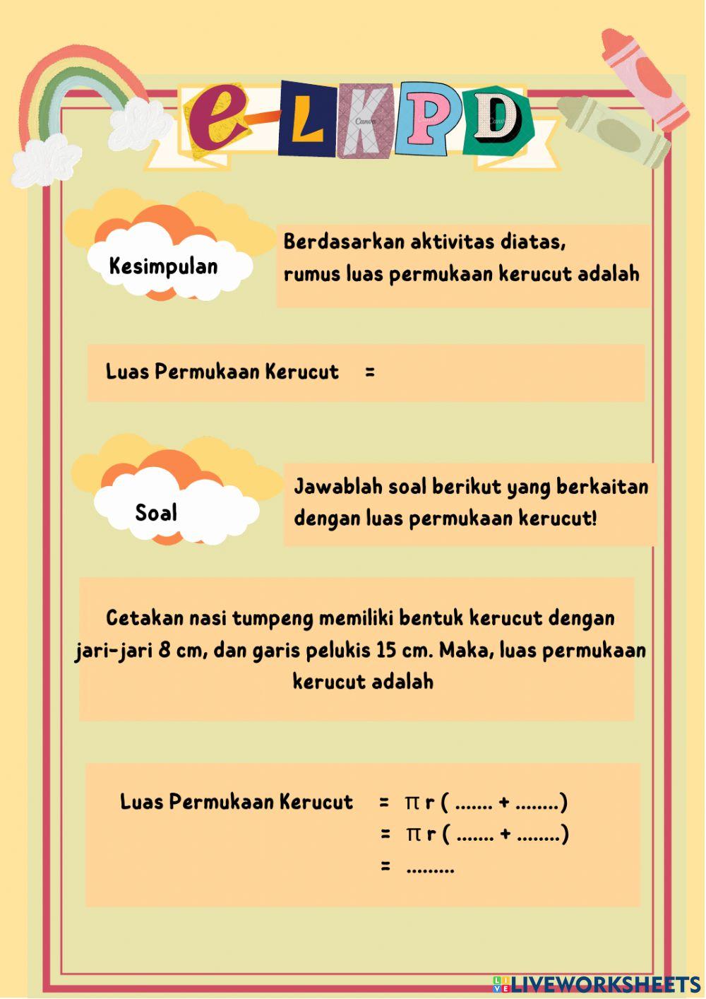 Volume dan Luas Permukaan Bangun Ruang Kerucut
