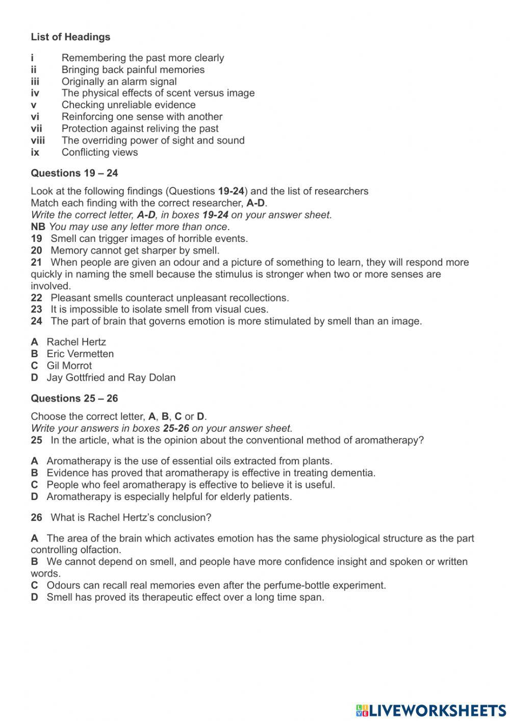 Tough Reading Practice Test